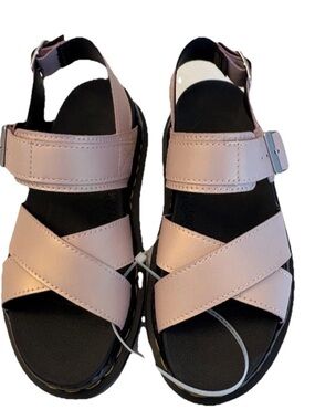 NEW The Dr. Martens Voss II platform sandal Powder Pink Gold Shift 7